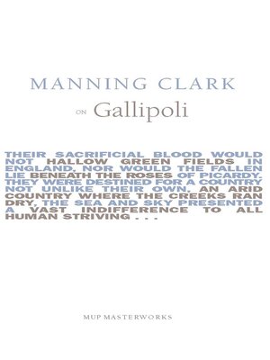 cover image of Manning Clark On Gallipoli